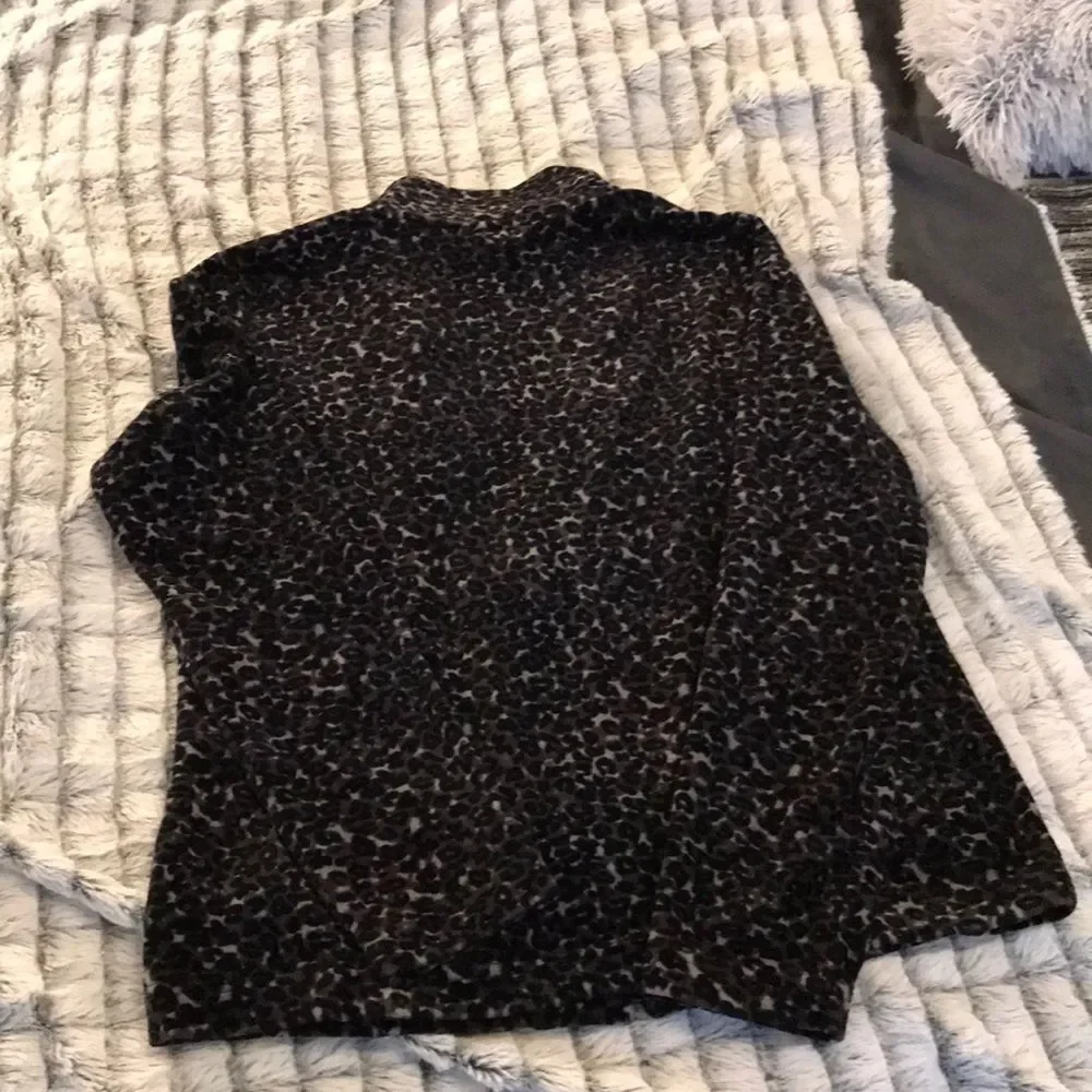 Velvet leopard charter club zip up jacket